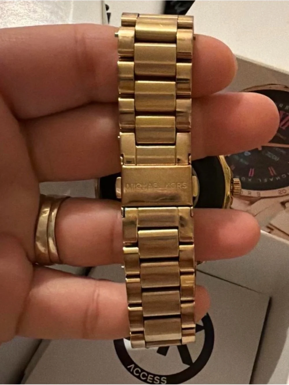 Gold Smartwatch with Touchscreen Display